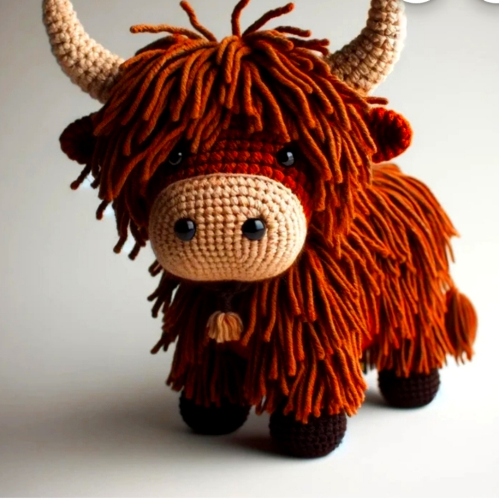 Crocheted cow